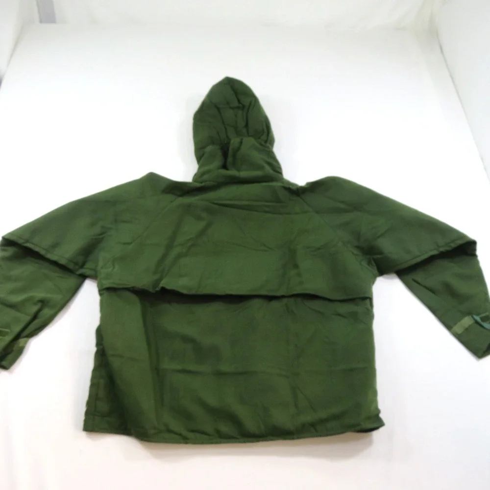 1980s USGI Military Chemical Smock Hooded Jacket Green Sz L Remploy